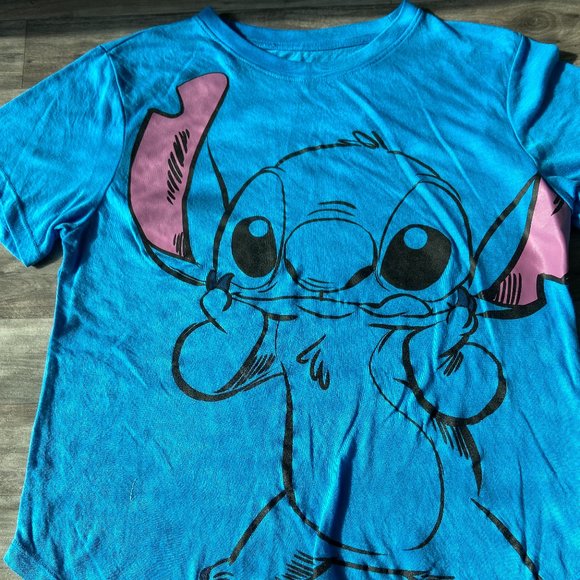 disney Tops - Disney Stitch Cozy T-Shirt Sz L